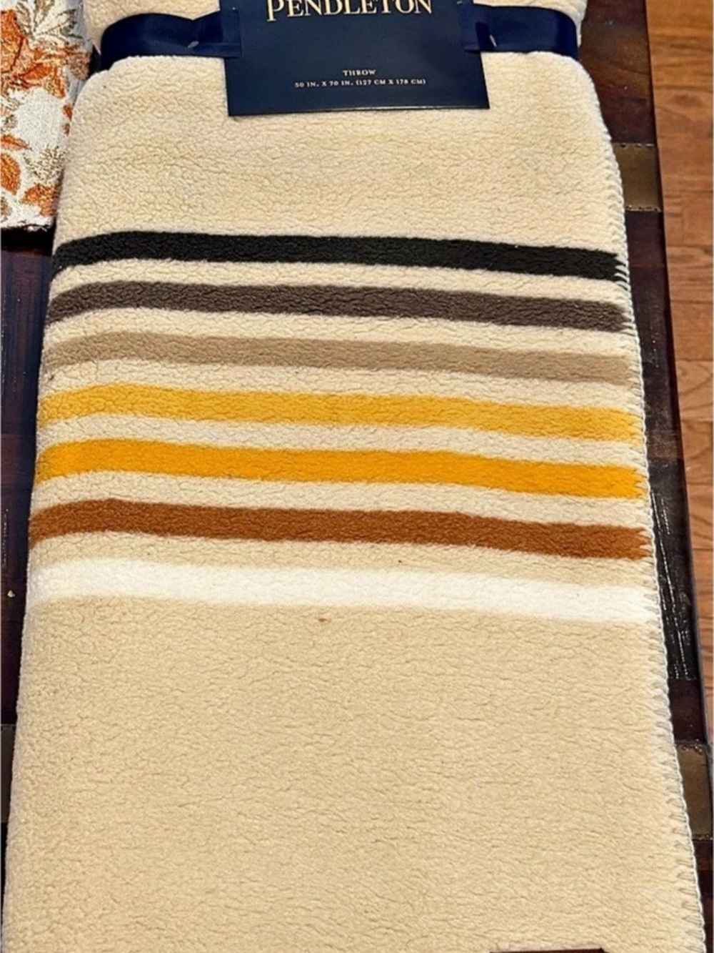 Pendleton Westland Stripe Sherpa Throw Blanket 50x70 Polyester Striped Rare NWT